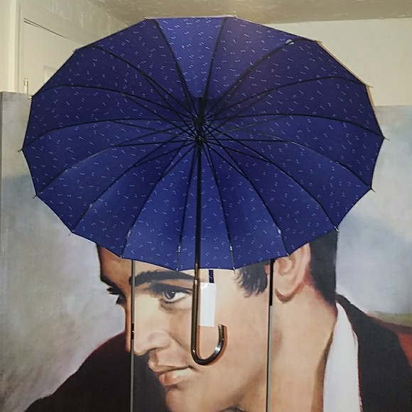 Tatyana Retro Nautical Blue Parasol Umbrella White Anchors Red Stars Hook Handle - Picture 5 of 11